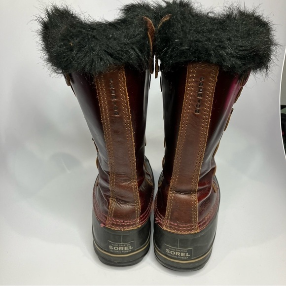 Sorel Joan of Ark Premium red leather boots size 8.5 - Picture 9 of 11